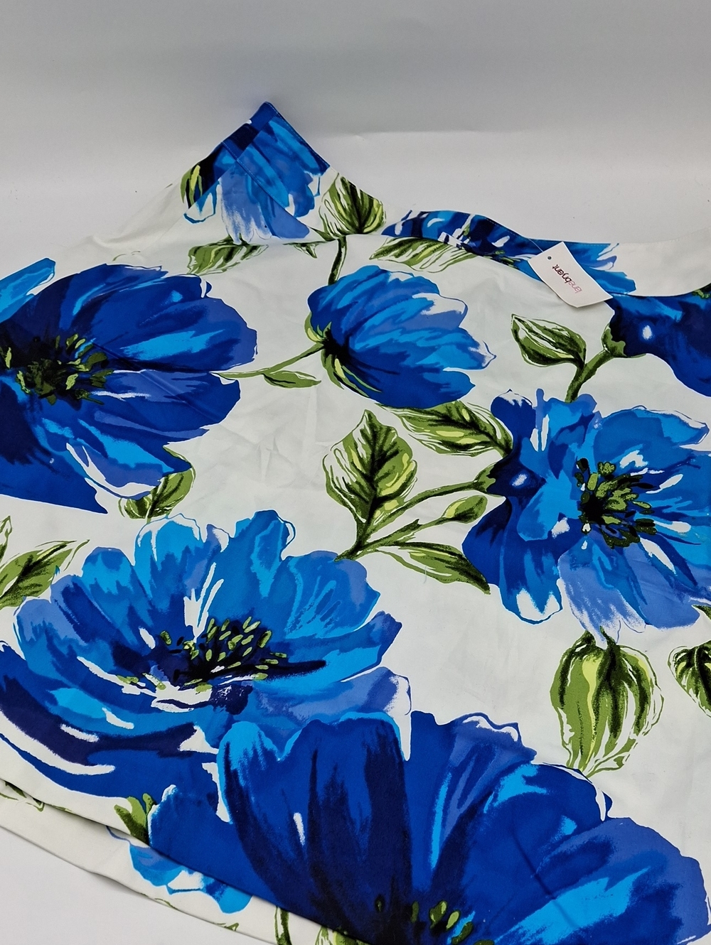 Lane Bryant Floral Print Poppy Flip Skirt White Blue 18